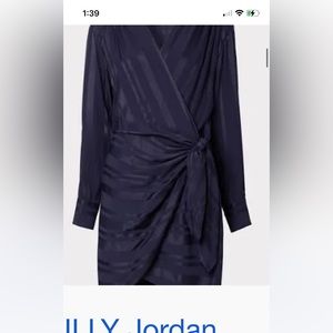 Milly Jordan Tonal Long Sleeve satin dress